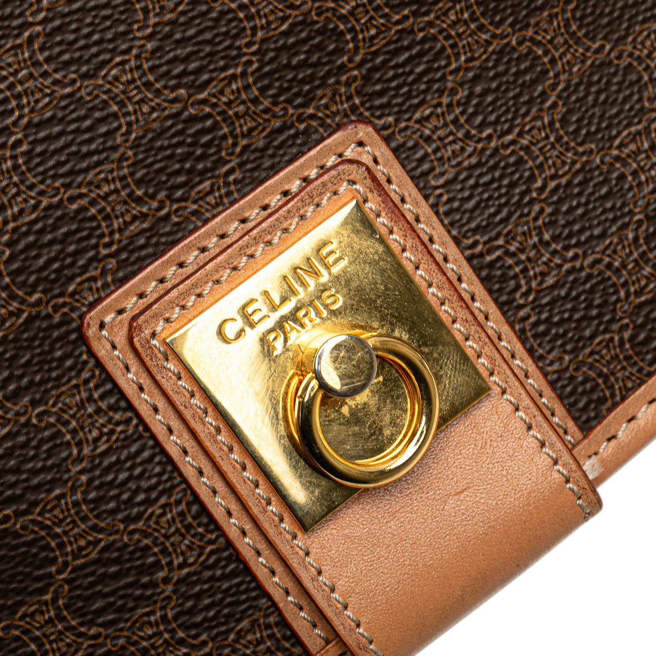Celine Macadam Coated Canvas Crossbody Bruin