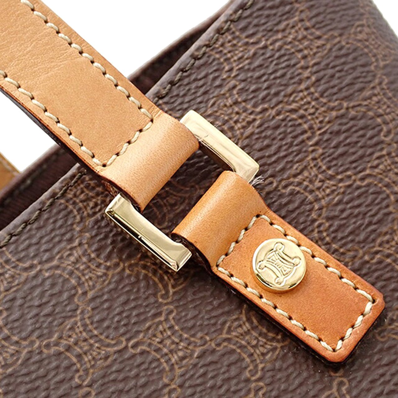 Celine Macadam Coated Canvas Tote Bruin