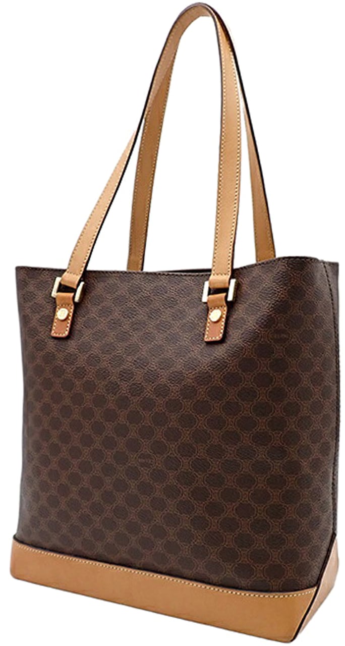 Celine Macadam Coated Canvas Tote Bruin