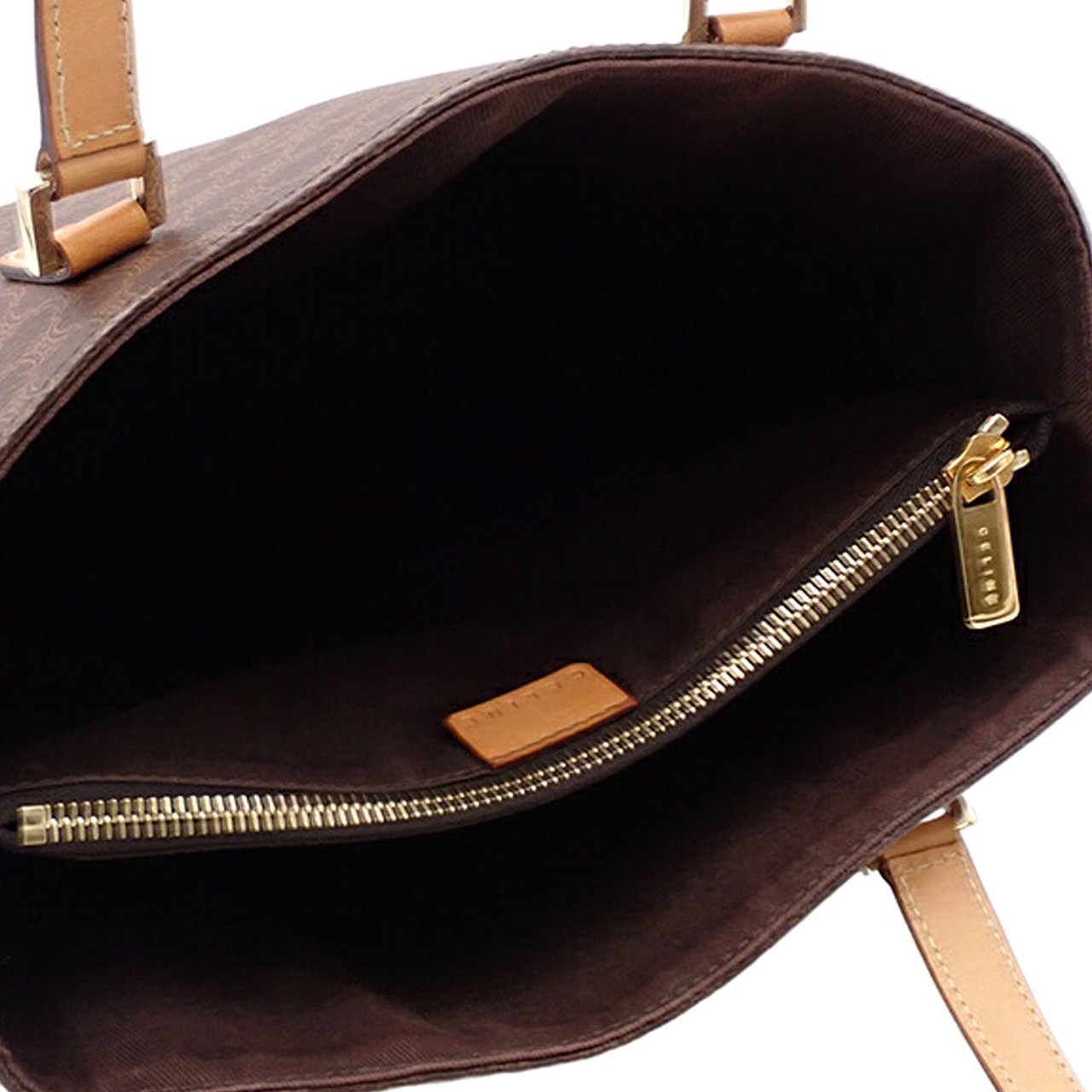 Celine Macadam Coated Canvas Tote Bruin