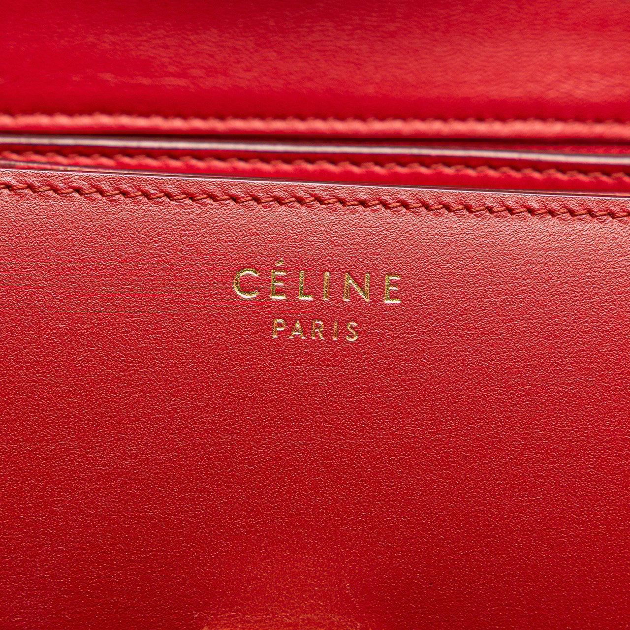 Celine Small Calfskin Classic Box Rood