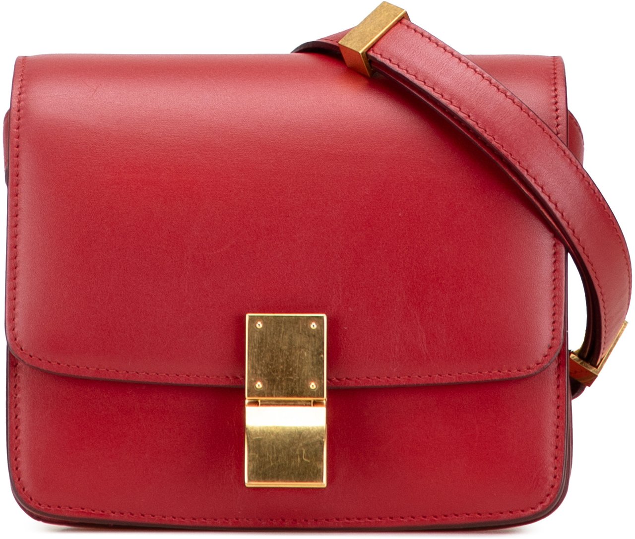 Celine Small Calfskin Classic Box Rood