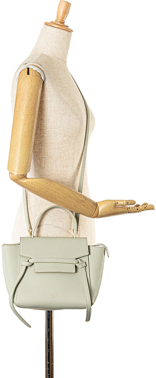 Celine Nano Grained Calfskin Belt Bag Wit