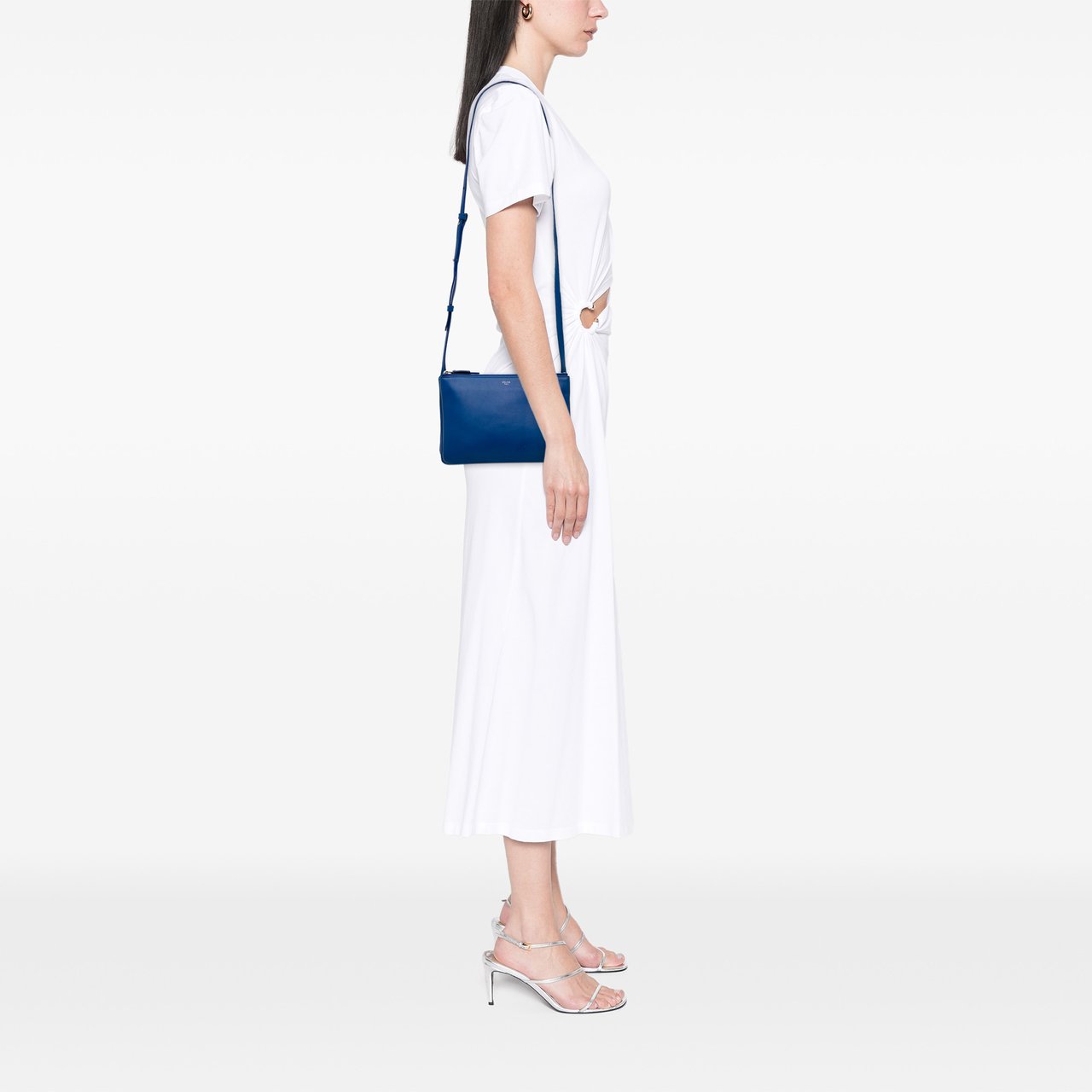 Celine Small Lambskin Trio Crossbody Blauw