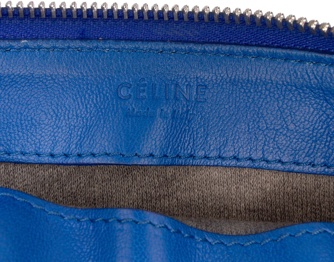Celine Small Lambskin Trio Crossbody Blauw