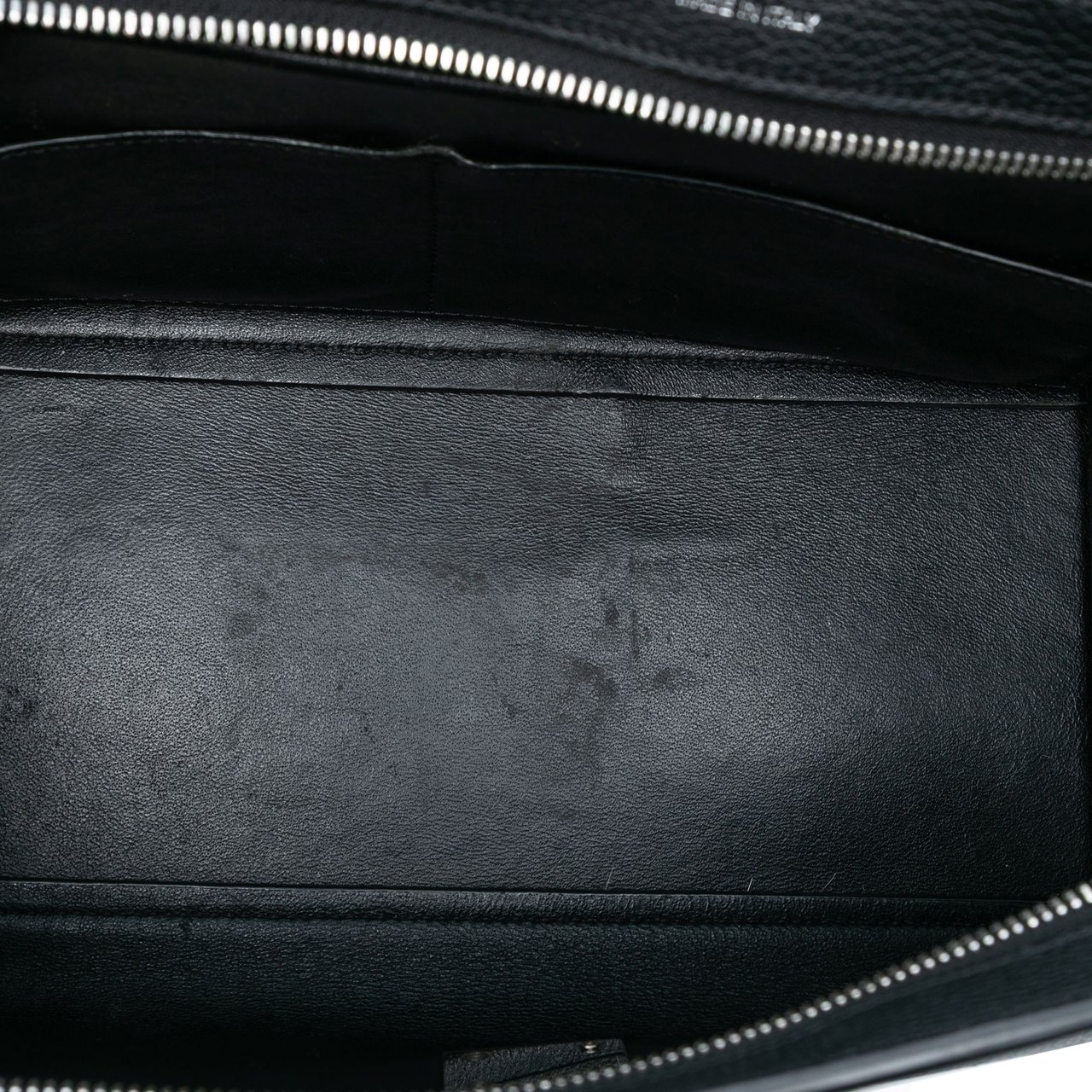 Celine Small Drummed Calfskin and Suede Trapeze Satchel Zwart