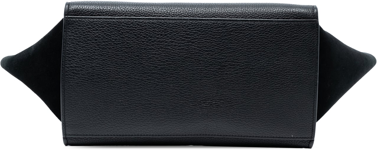 Celine Small Drummed Calfskin and Suede Trapeze Satchel Zwart