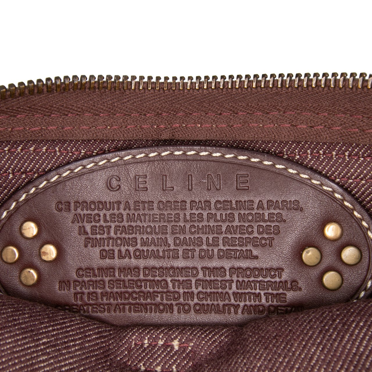 Celine Macadam Denim Double Pocket Belt Bag Bruin