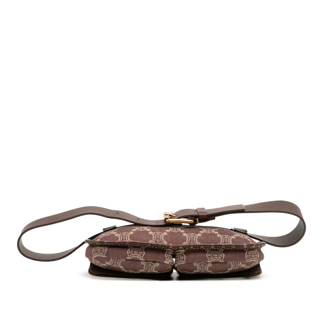 Celine Macadam Denim Double Pocket Belt Bag Bruin