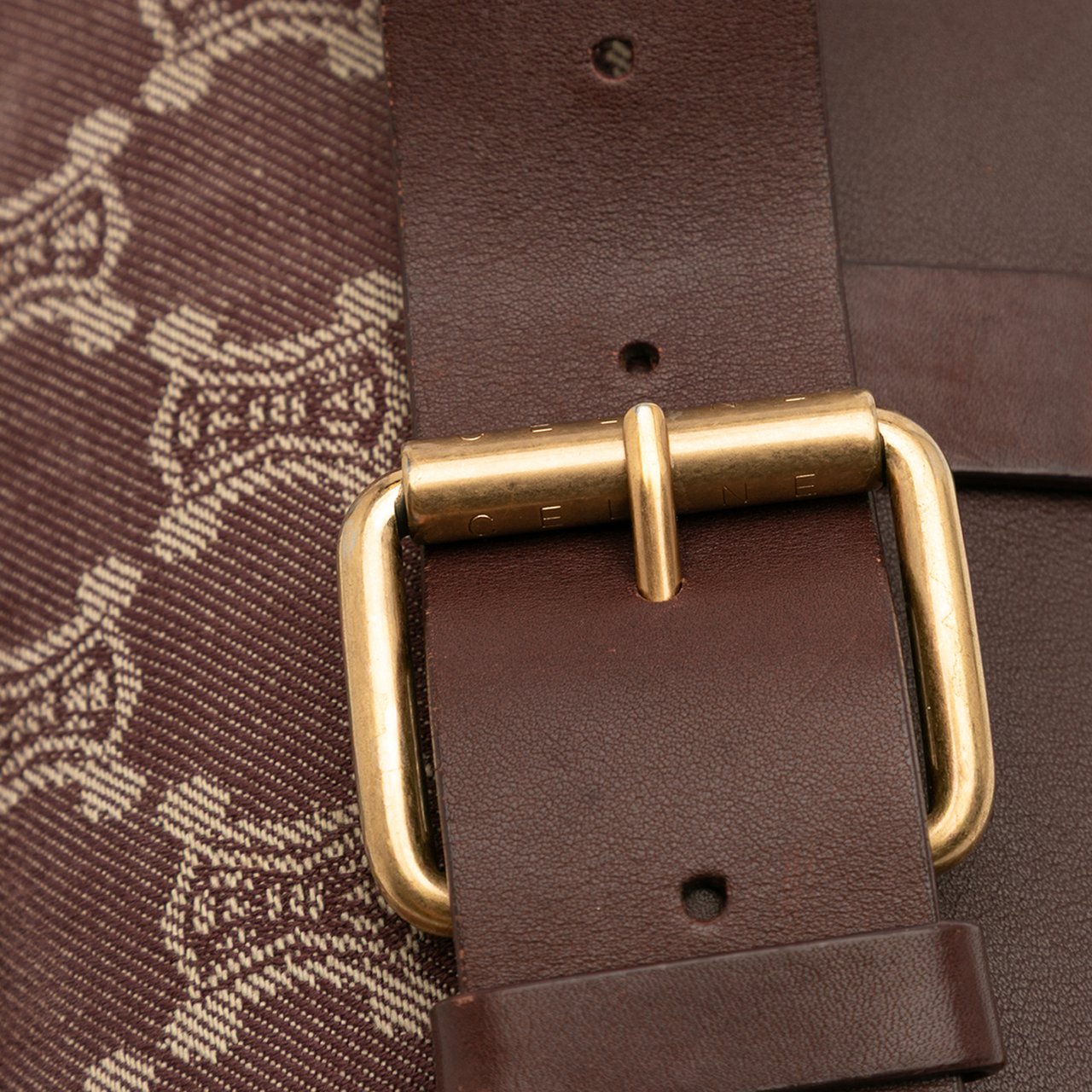 Celine Macadam Denim Double Pocket Belt Bag Bruin