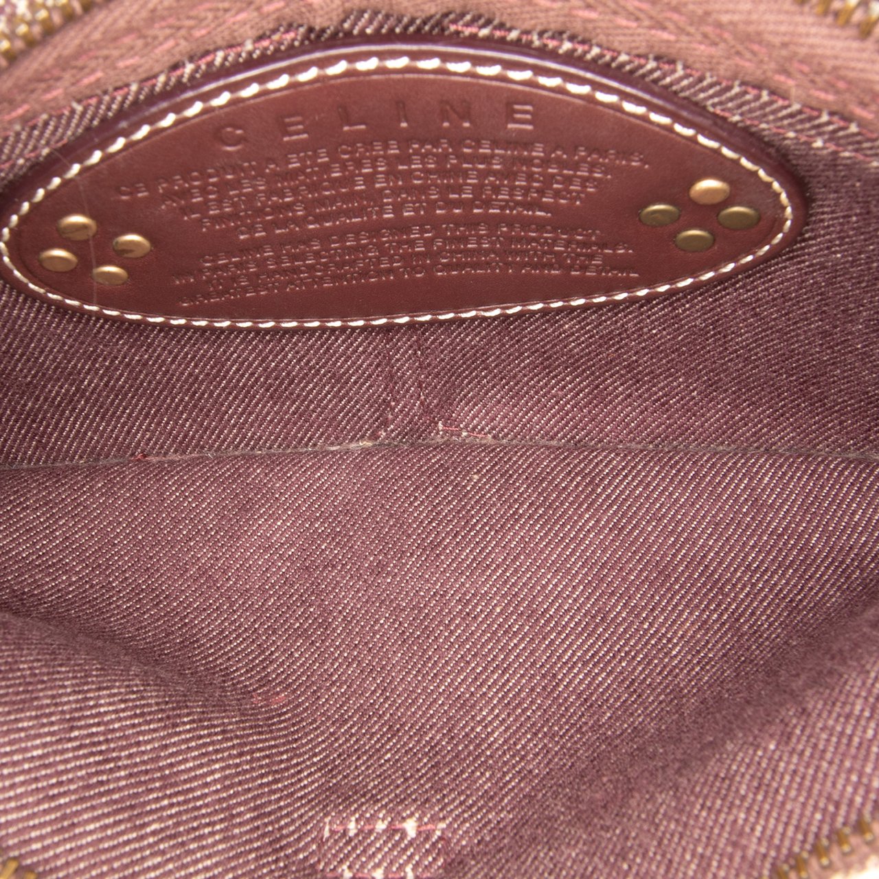 Celine Macadam Denim Double Pocket Belt Bag Bruin