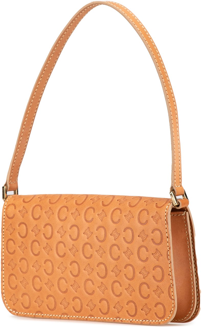 Celine C Macadam Leather Pochette Bruin