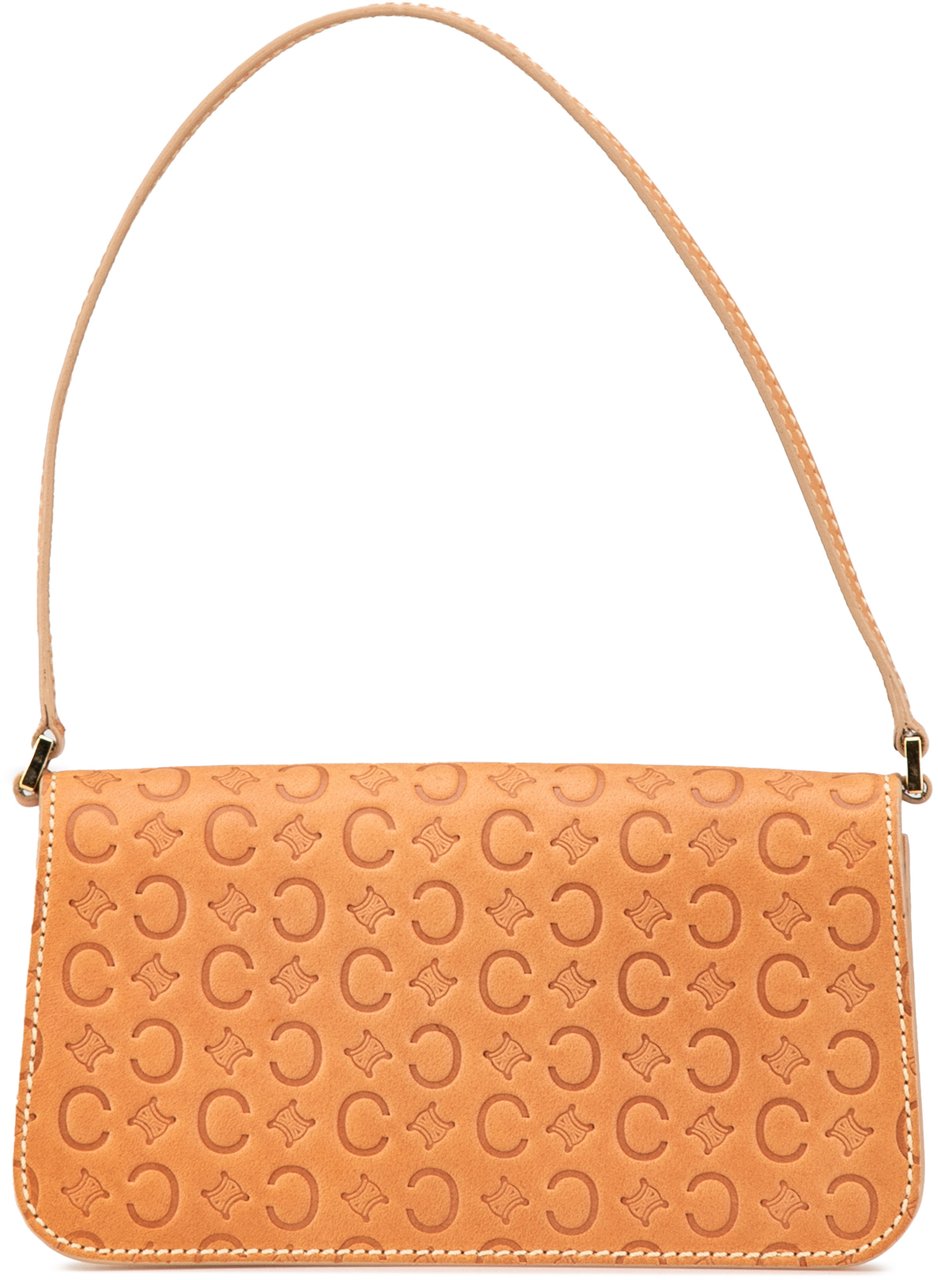 Celine C Macadam Leather Pochette Bruin
