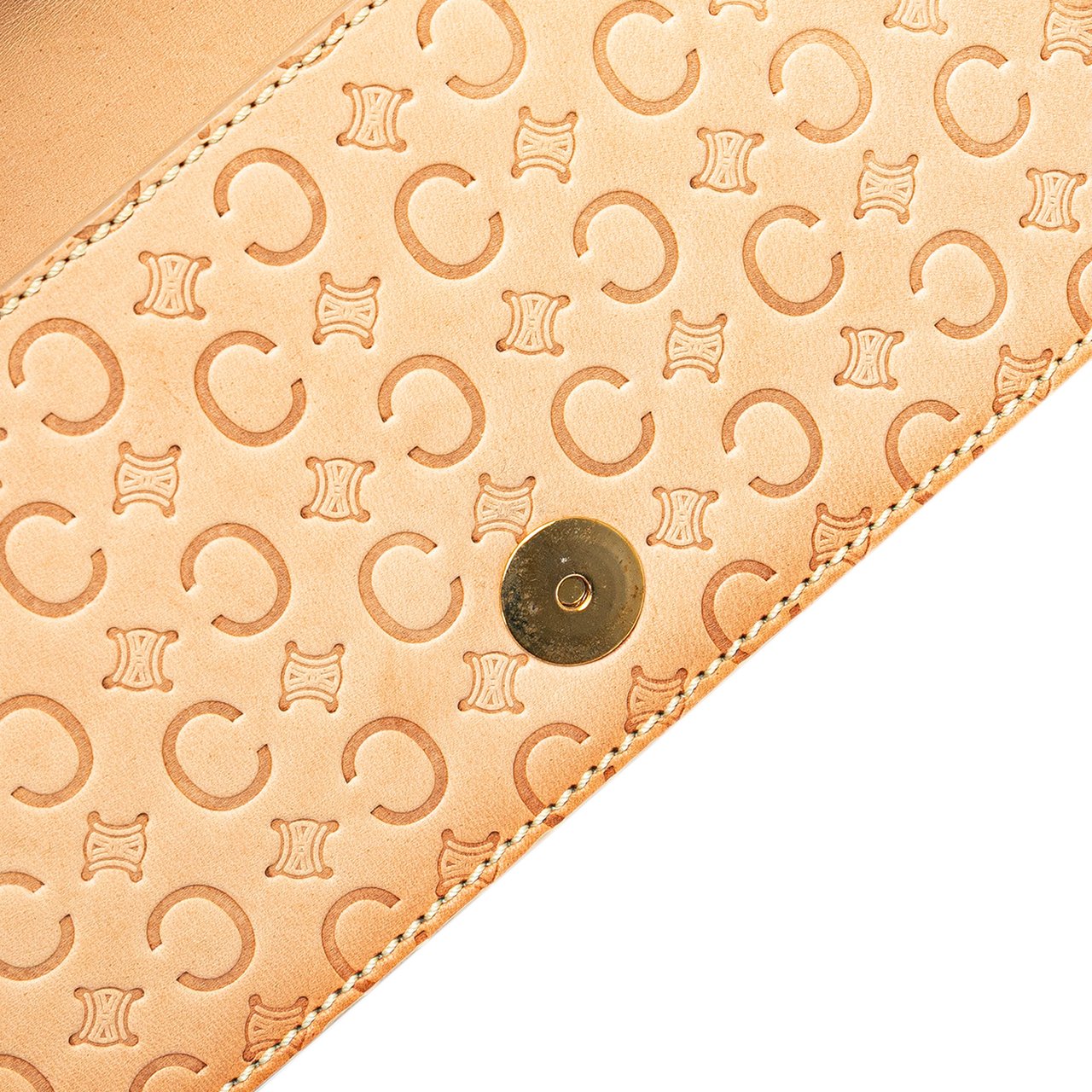 Celine C Macadam Leather Pochette Bruin