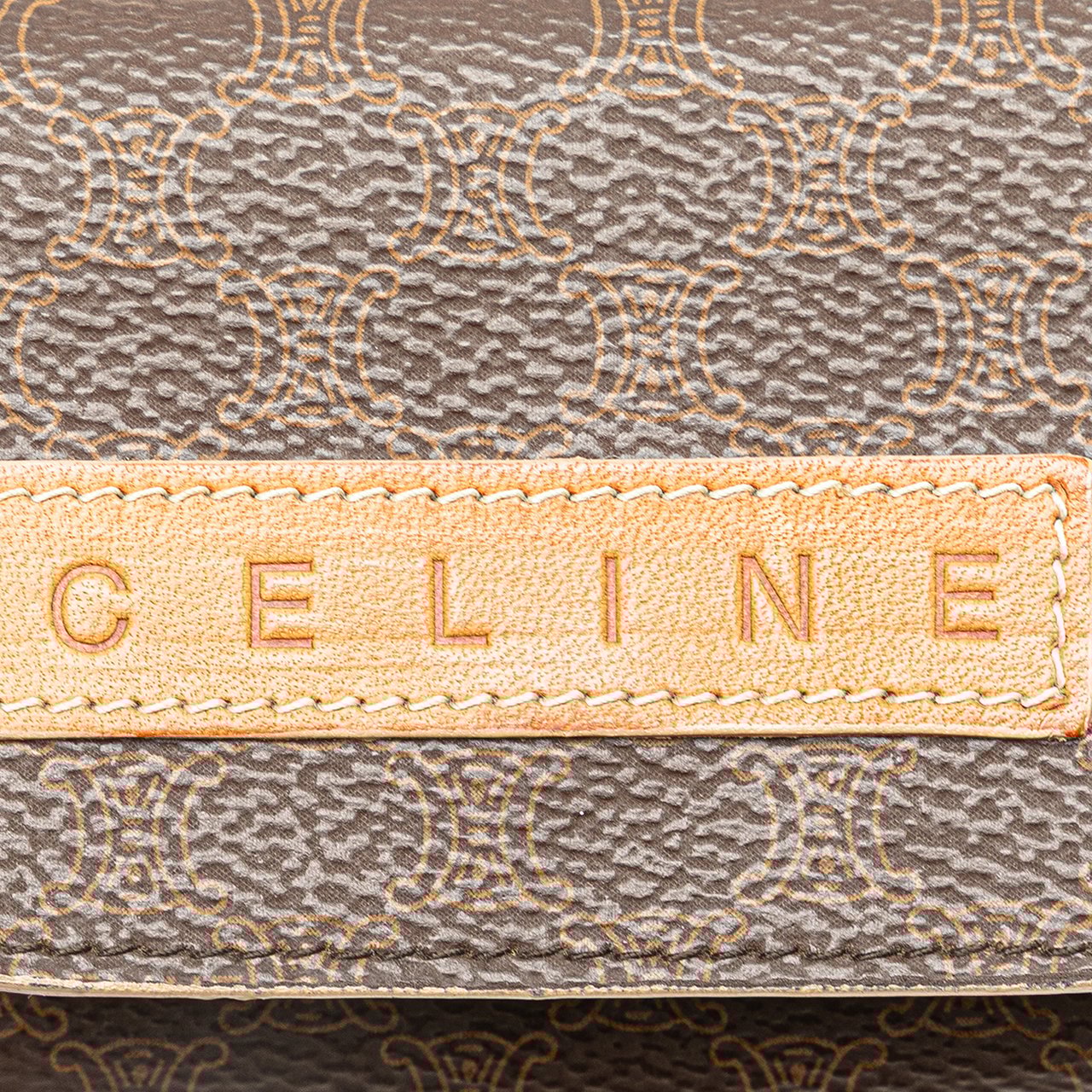Celine Macadam Coated Canvas Coin Pouch Bruin