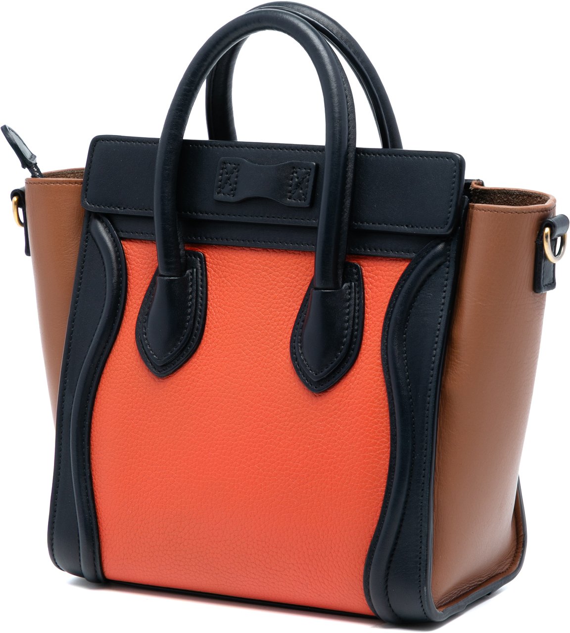 Celine Nano Tricolor Leather Luggage Tote Oranje
