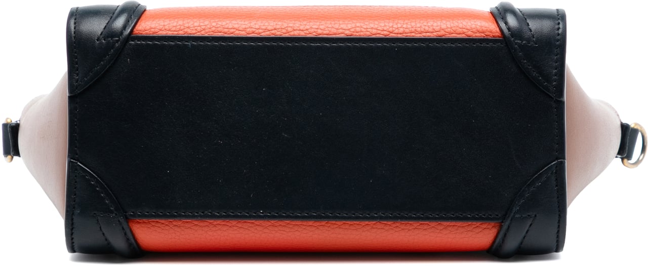 Celine Nano Tricolor Leather Luggage Tote Oranje
