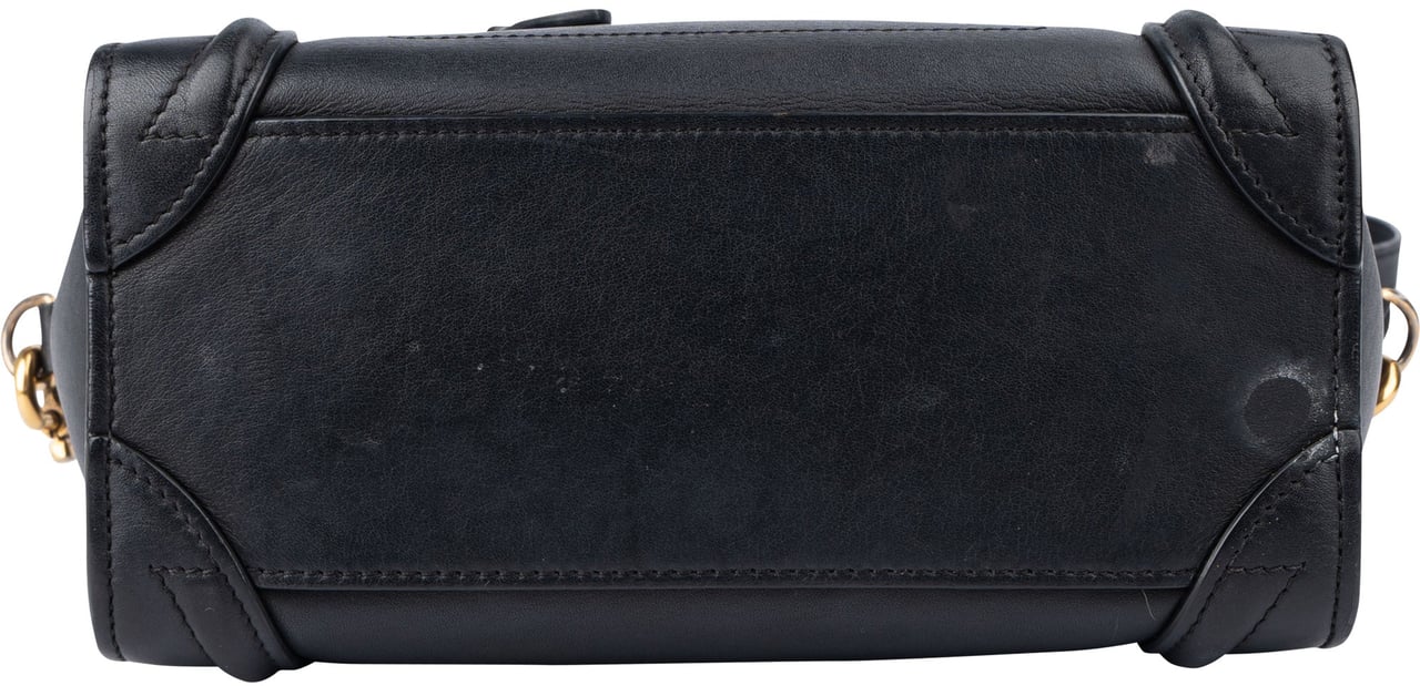 Celine Céline Black Leather Luggage Handbag Zwart