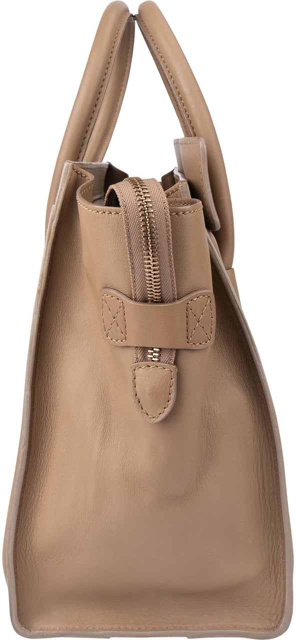 Celine Céline Taupe Leather Luggage Handbag Donkergrijs