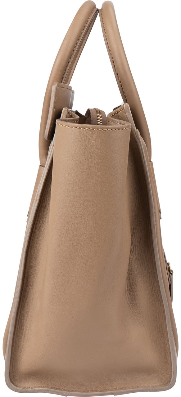 Celine Céline Taupe Leather Luggage Handbag Donkergrijs