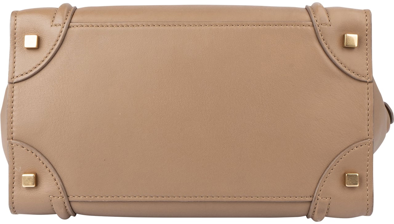 Celine Céline Taupe Leather Luggage Handbag Donkergrijs