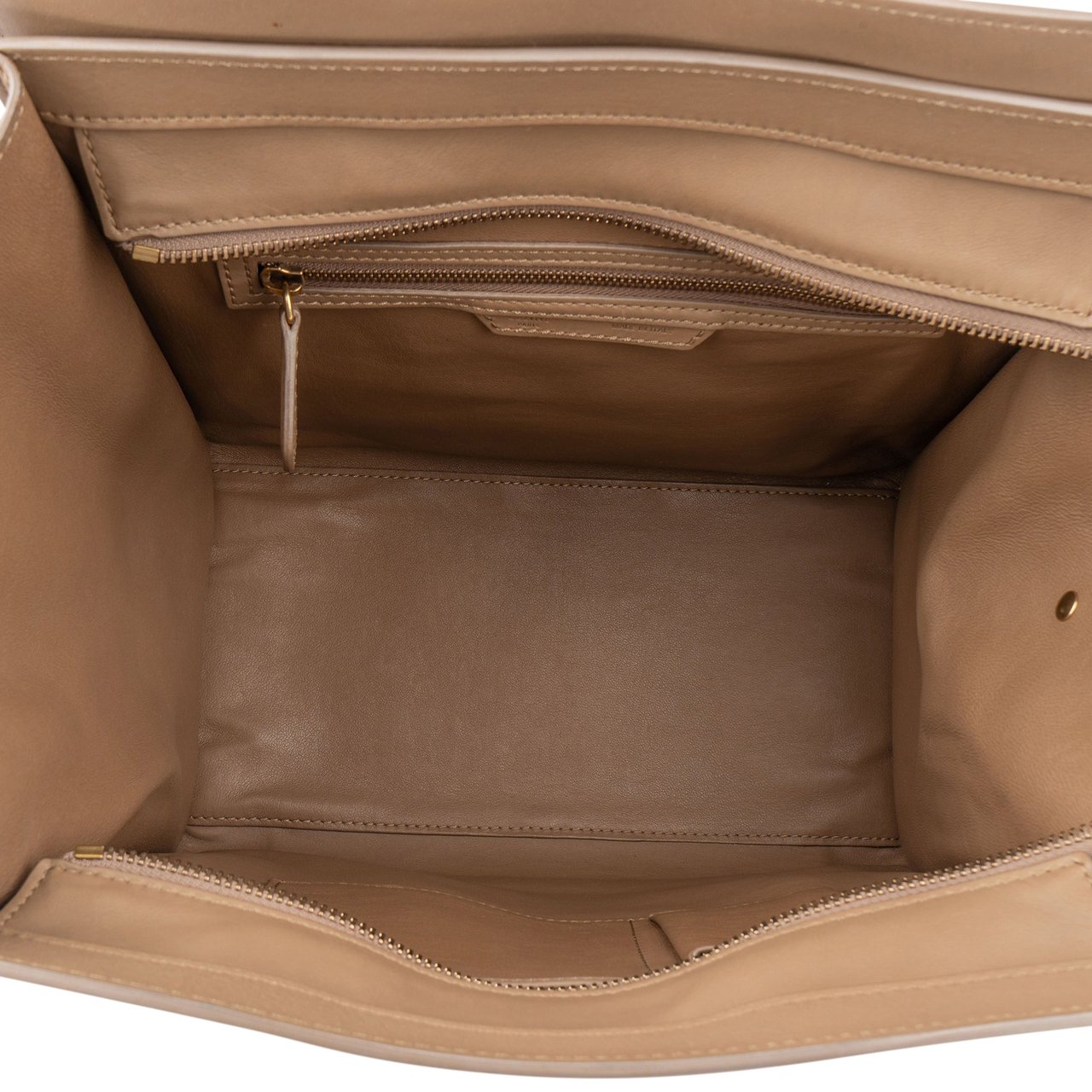 Celine Céline Taupe Leather Luggage Handbag Donkergrijs