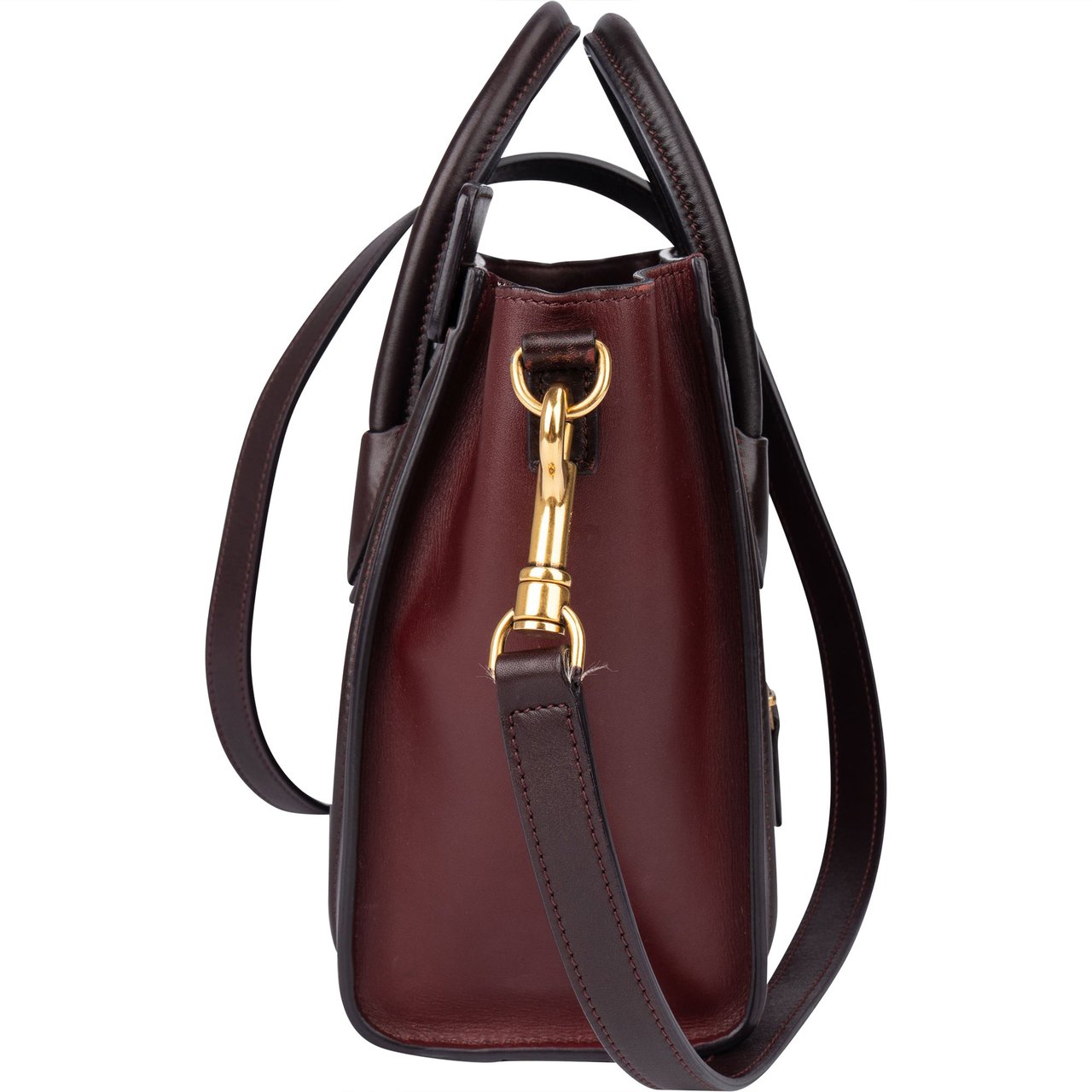 Celine Céline Tricolor Leather Luggage Handbag Bruin