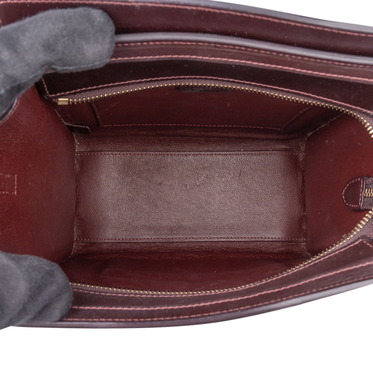 Celine Céline Tricolor Leather Luggage Handbag Bruin