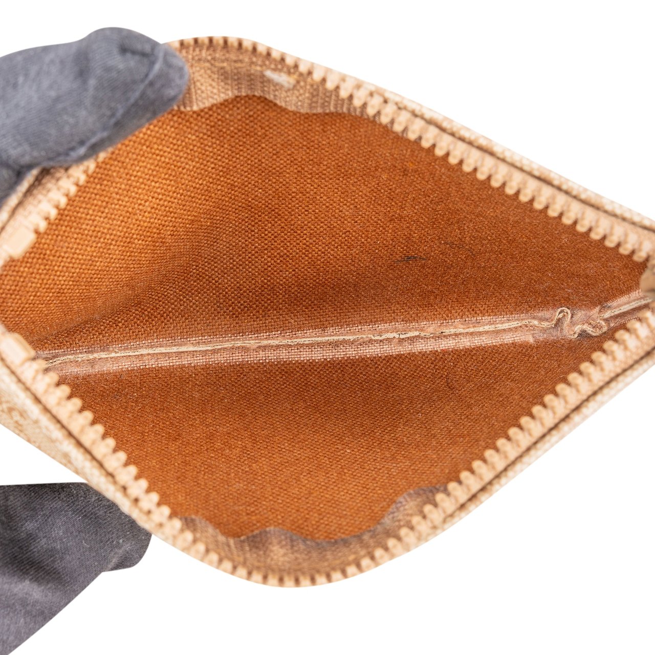 Celine Celine Maccadam Monogram Chain Pouch Beige