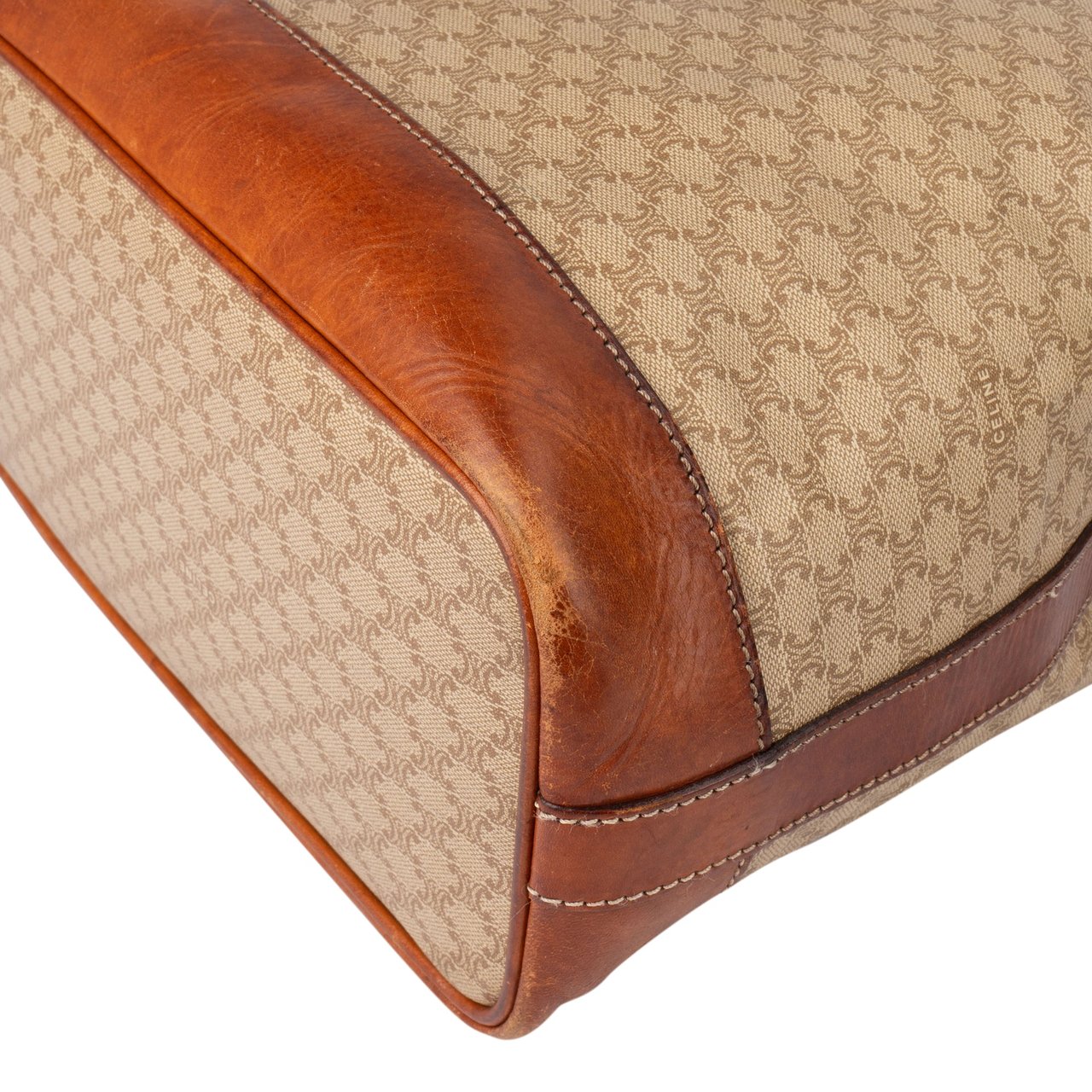 Celine Celine Maccadam Monogram Bucket Shoulder Bag Bruin