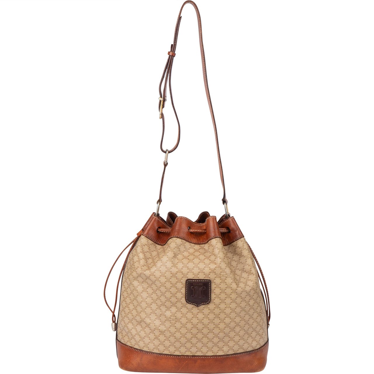 Celine Celine Maccadam Monogram Bucket Shoulder Bag Bruin
