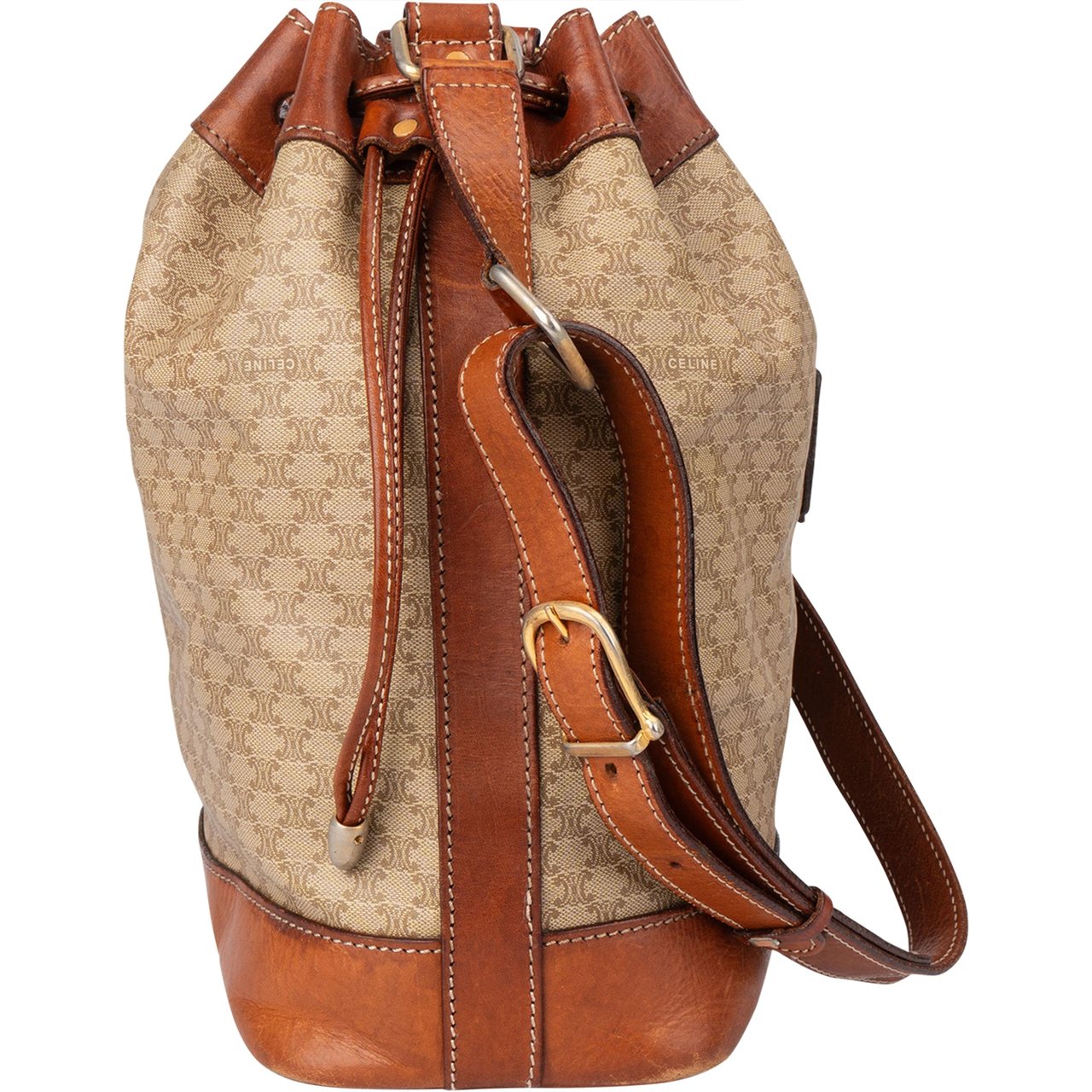 Celine Celine Maccadam Monogram Bucket Shoulder Bag Bruin