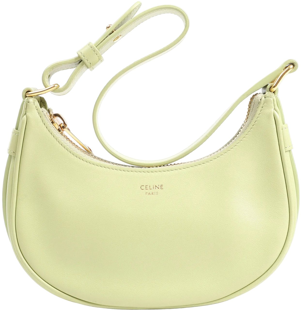 Celine CELINE Ava Leather Shoulder Bag in Green Groen