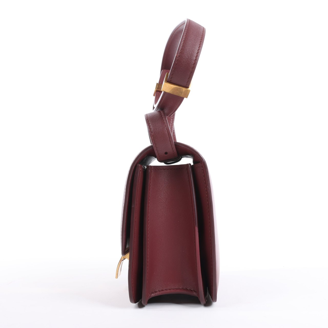 Celine Celine Classic Box Small Leather Shoulder Bag in Burgundy Maroon