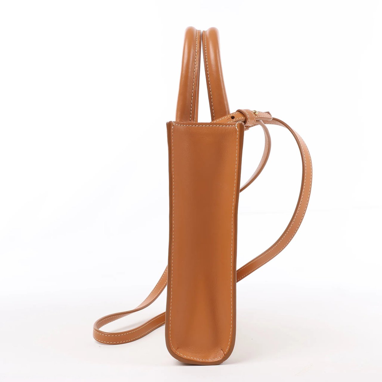 Celine Celine Vertical Mini Hippopotamus Canvas x Leather 2Way Handbag Beige x Brown Divers