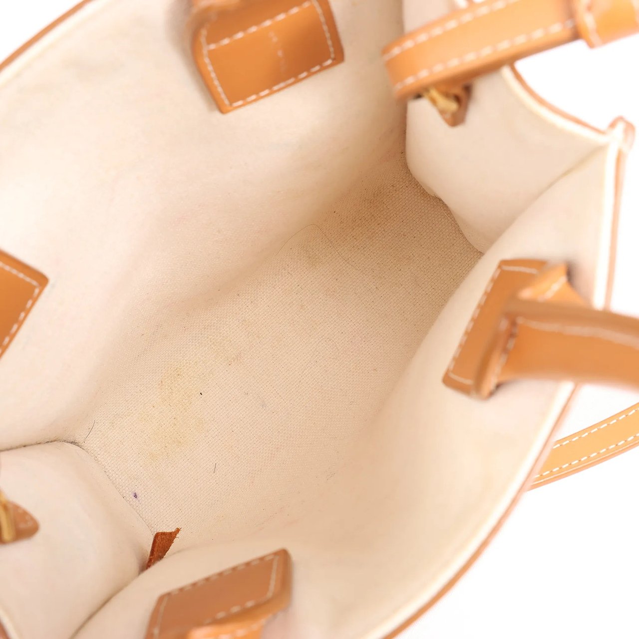 Celine Celine Vertical Mini Hippopotamus Canvas x Leather 2Way Handbag Beige x Brown Divers