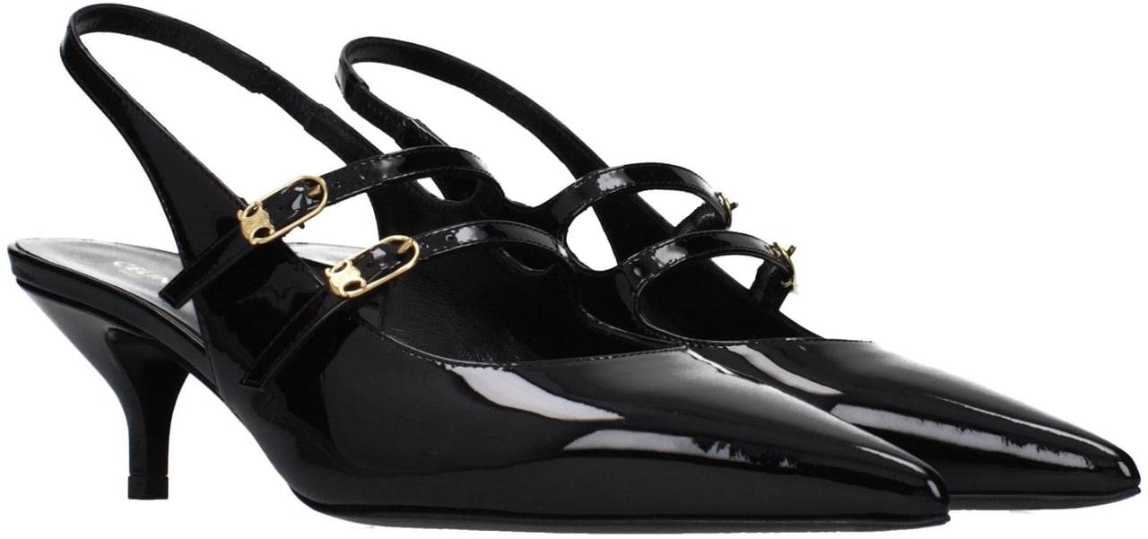 Celine Black Leather Sandals Zwart