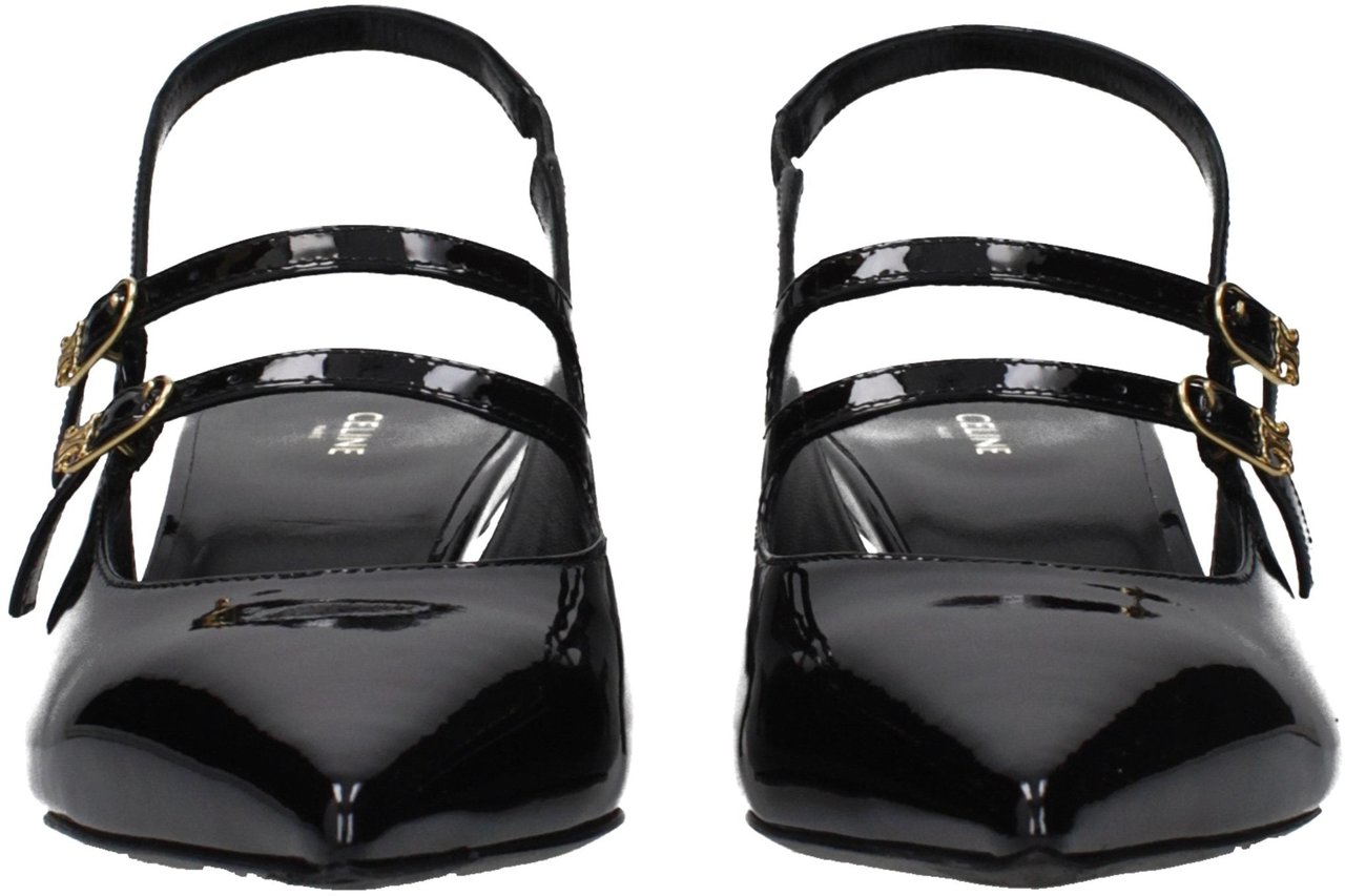 Celine Black Leather Sandals Zwart