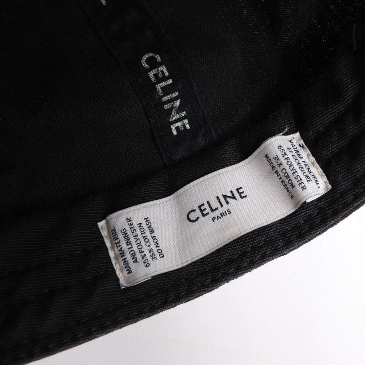 Celine CELINE Embroidered Logo Adjustable Hat in Black Zwart