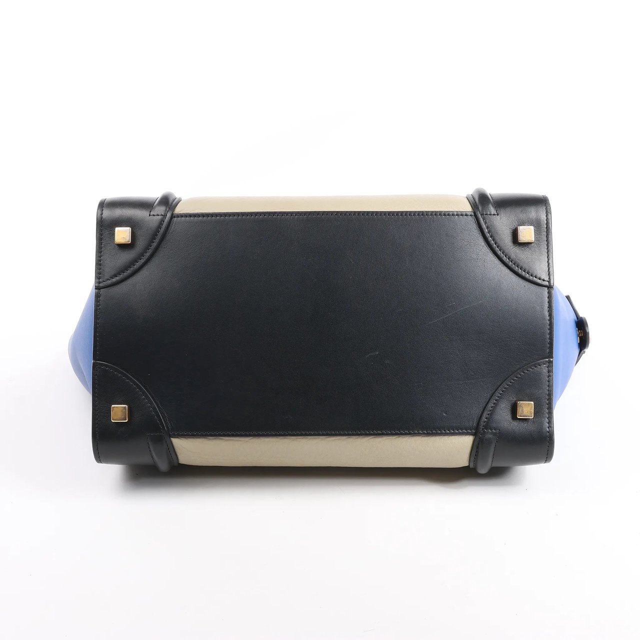 Celine Celine Luggage Mini Leather Tri-Color Handbag in Blue x Beige x Black Divers