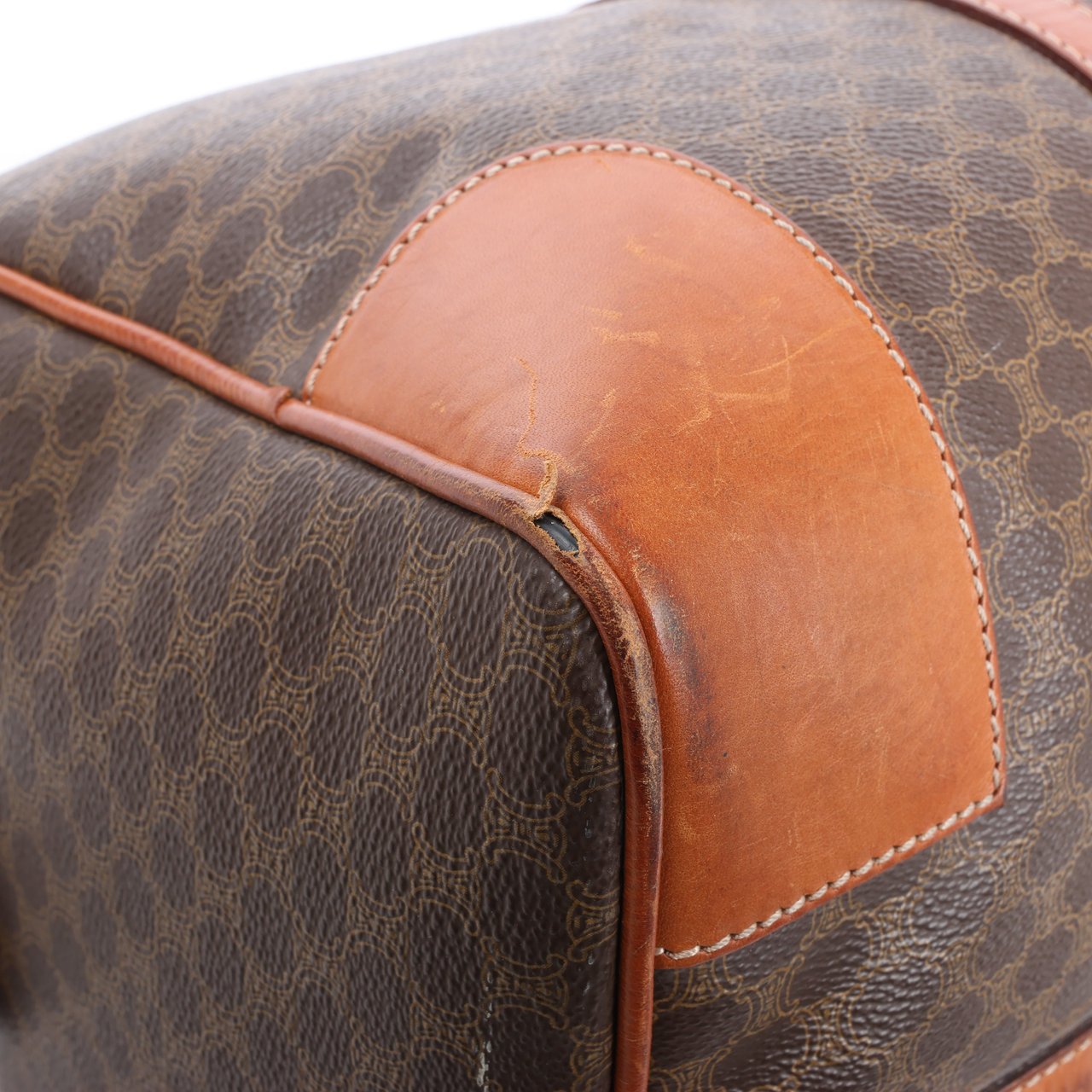 Celine Celine Macadam Boston PVC & Leather Travel Bag in Brown Bruin