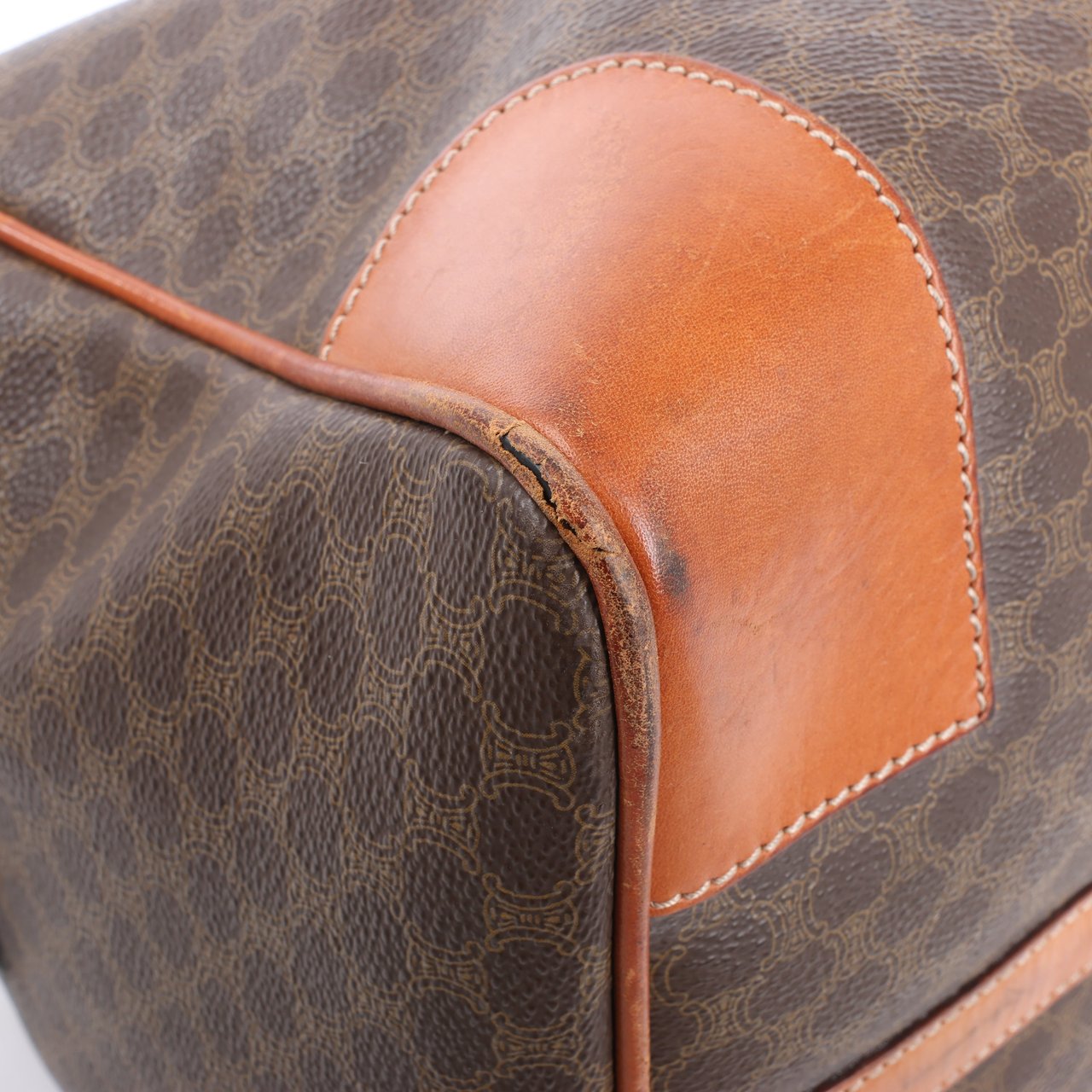 Celine Celine Macadam Boston PVC & Leather Travel Bag in Brown Bruin