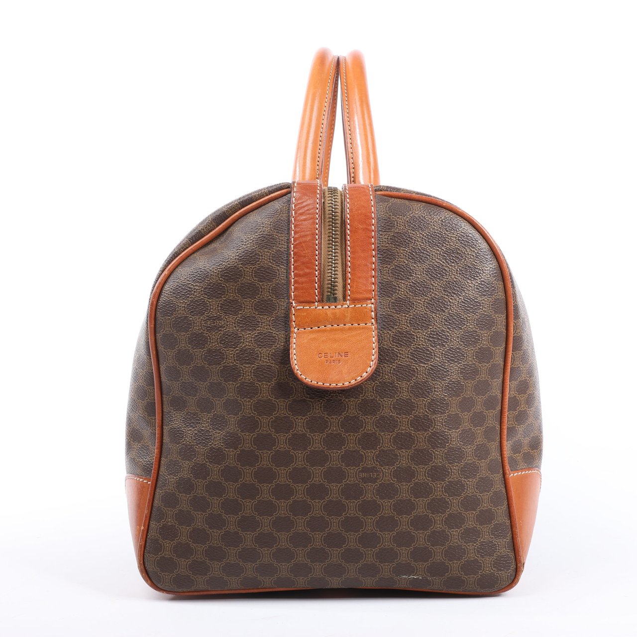 Celine Celine Macadam Boston PVC & Leather Travel Bag in Brown Bruin