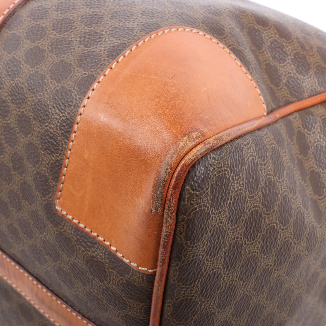 Celine Celine Macadam Boston PVC & Leather Travel Bag in Brown Bruin