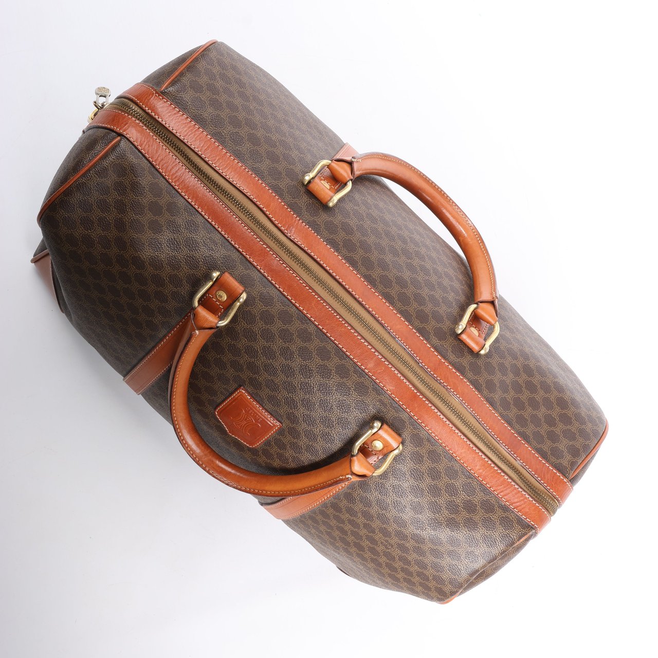 Celine Celine Macadam Boston PVC & Leather Travel Bag in Brown Bruin