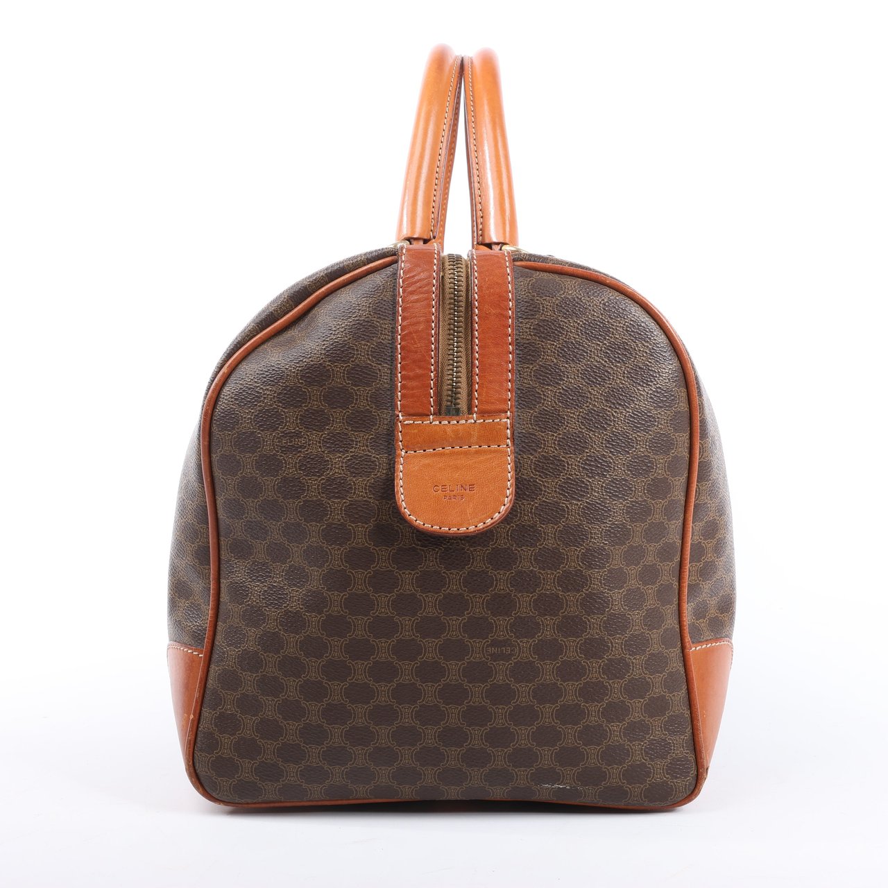 Celine Celine Macadam Boston PVC & Leather Travel Bag in Brown Bruin