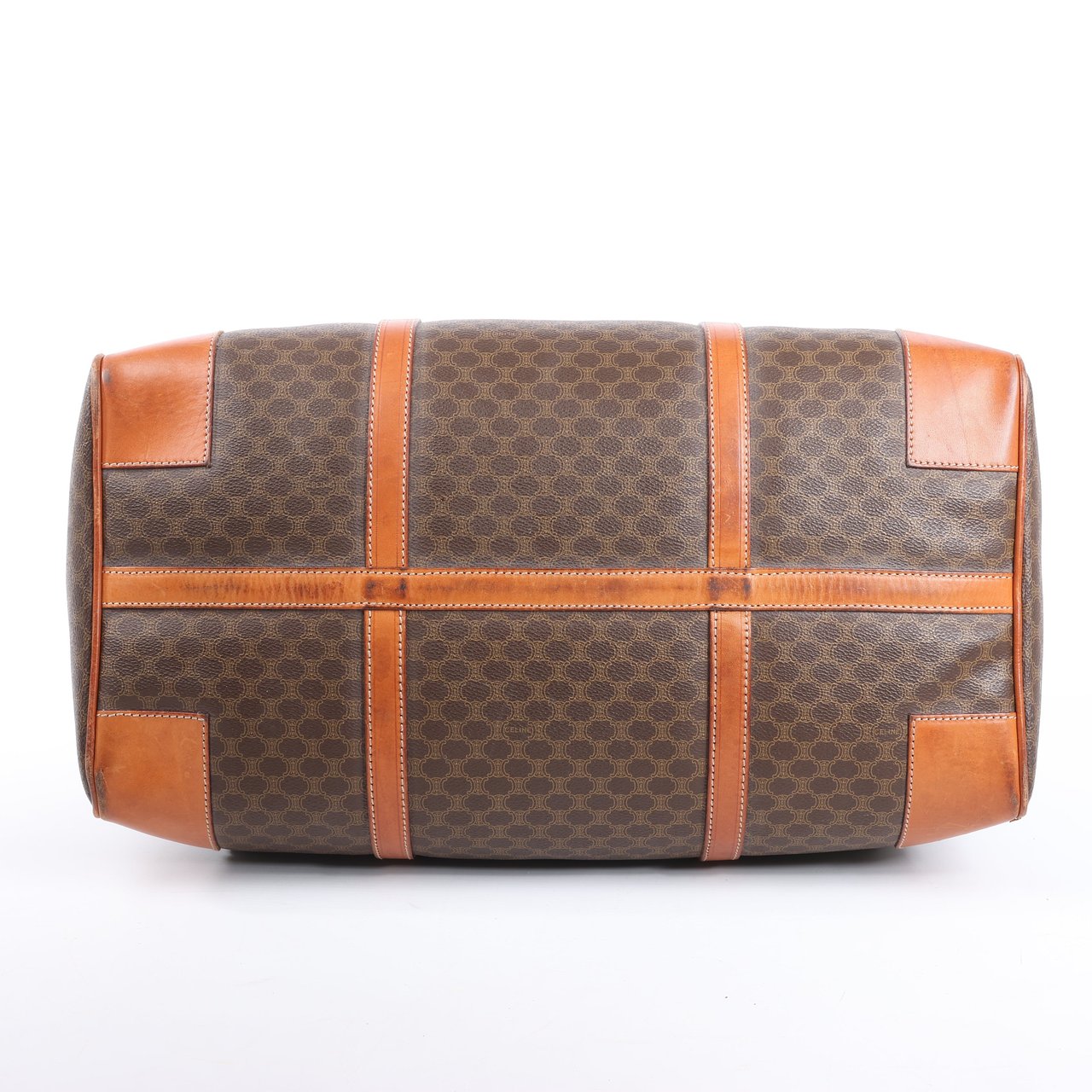 Celine Celine Macadam Boston PVC & Leather Travel Bag in Brown Bruin