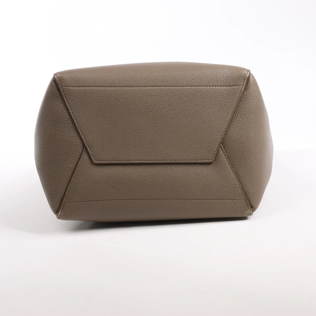 Celine CELINE Seau Sangle Bucket Leather Shoulder Bag in Greige Grijs