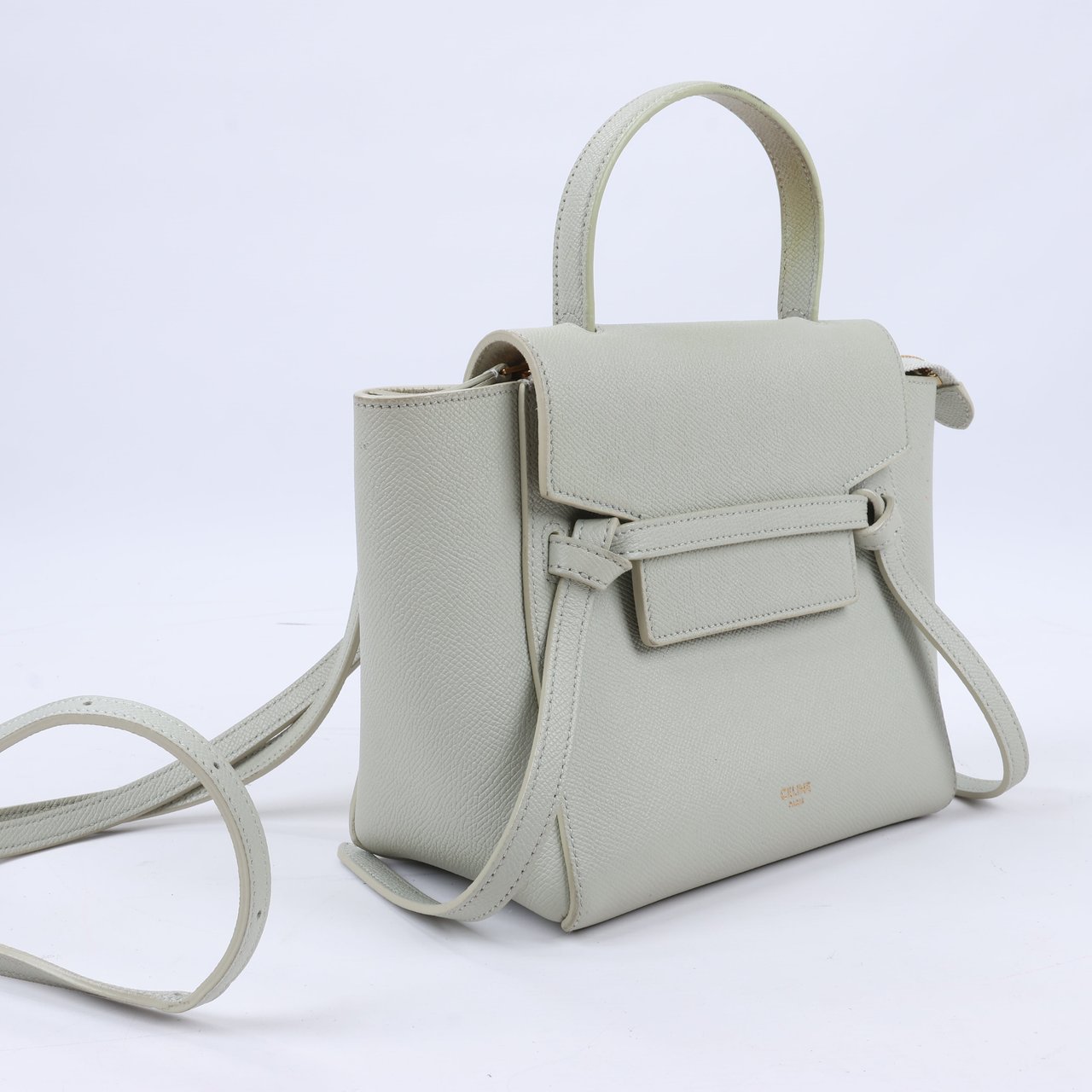Celine CELINE Belt Bag Grained Calfskin Nano 2Way Handbag in Mint (Marketplaces) Groen