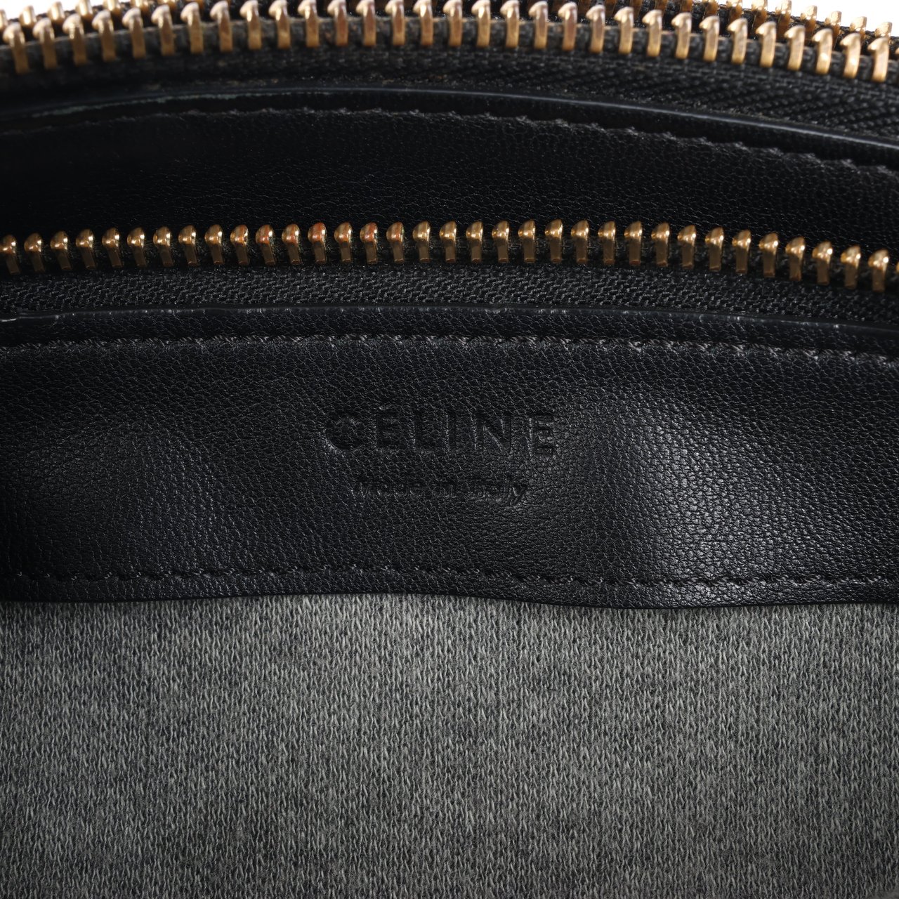 Celine Celine Trio Large Leather Crossbody bag in Black Zwart